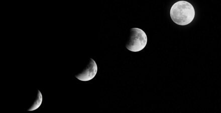 Secuencia de las fases de la Luna en el cielo nocturno