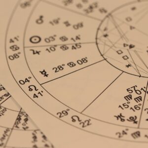 Rueda astrológica con los doce signos del zodiaco